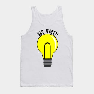 Yellow light bulb with text Tank Top